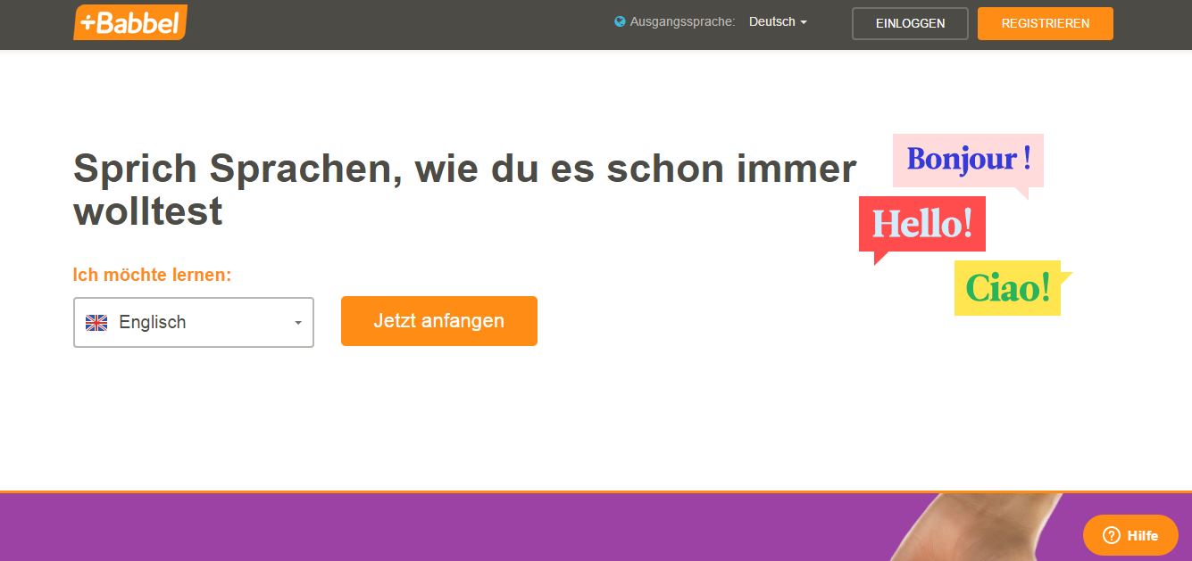 Mit wenigen Klicks den Sprachkurs starten